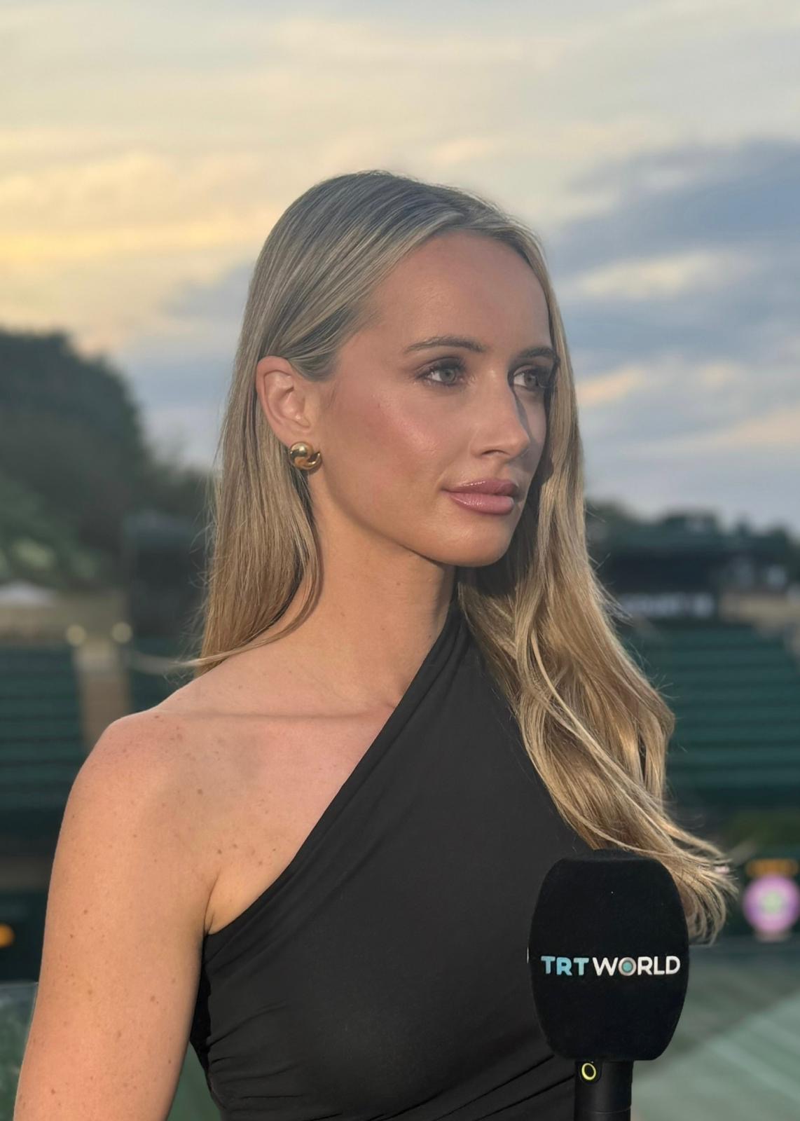 Charlotte Bates reporting at Wimbledon for TRT World